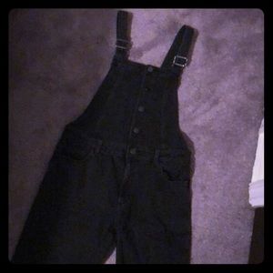 Kids black overalls with silver buttons ♡